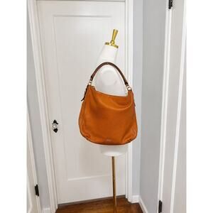 Kate Spade New York Leather Hobo Shoulder Bag Cognac Tan Large Expandable